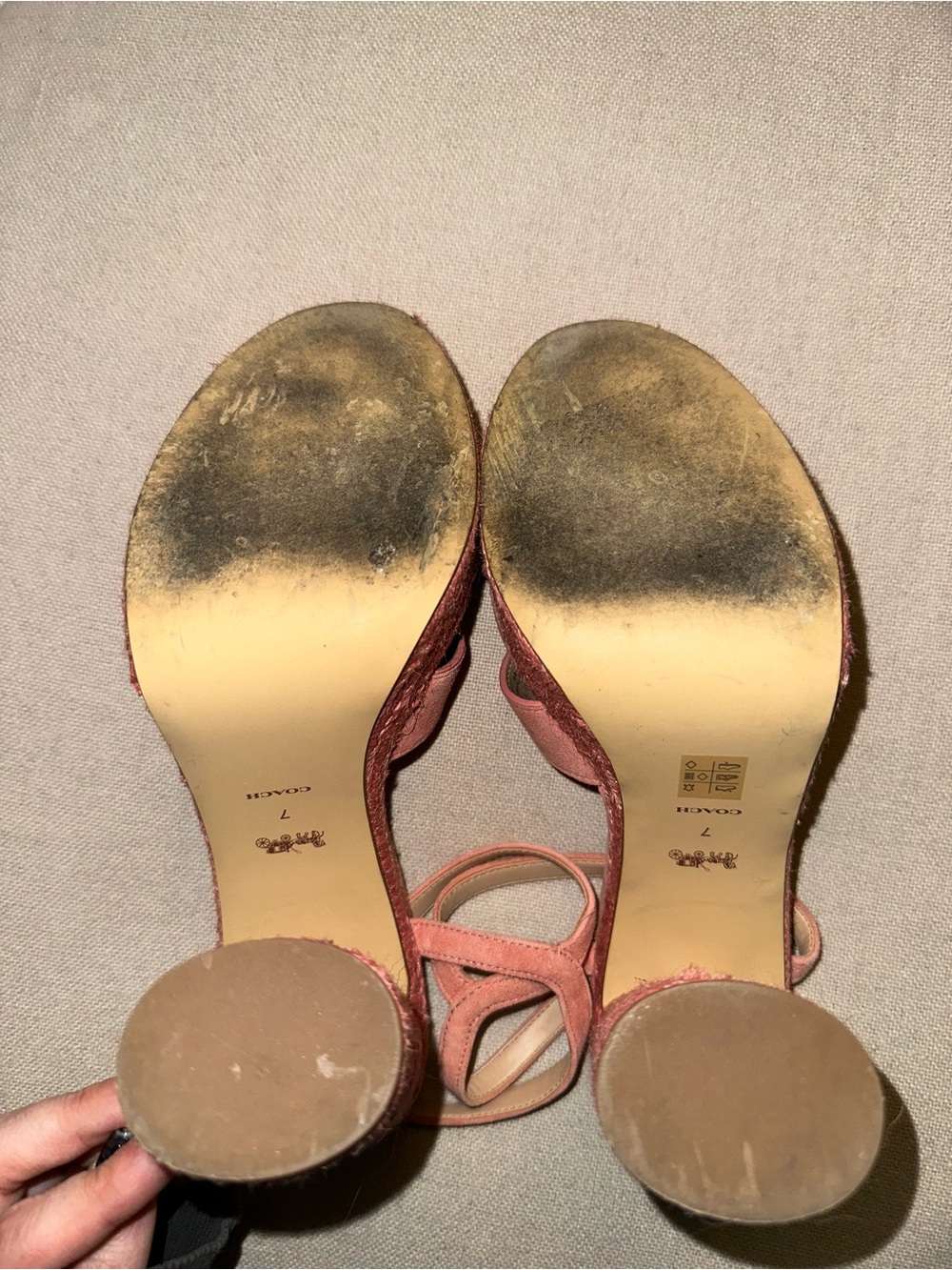 Coach Coral Pink Suede & Espadrille Platform Sandal | US 7 | EUR 37.5 - Picture 7 of 9